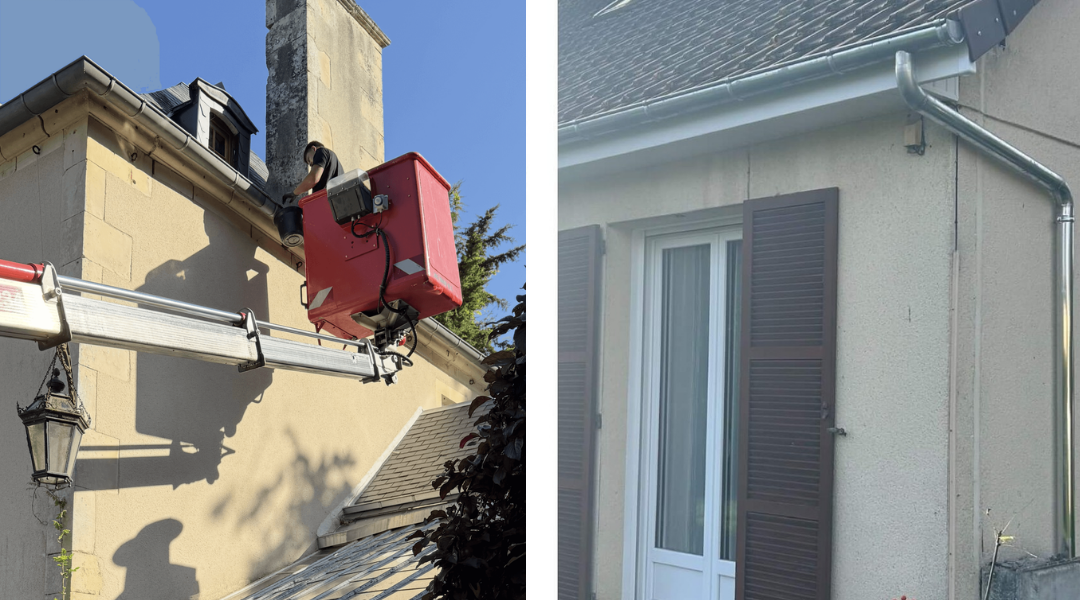 Couverture Langlois Caen vous propose la rénovation de votre maison. A votre choix : zinc, alu, carré, cuivre, noir, rectangulaire, plastique, blanche, une gouttiere pour votre maison